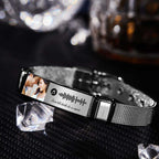 Gift for Him Photo Bracelet Music Code Bracelet Metal Bracelet Scannble Music Gift