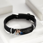 Bracelet everyday wear gift Black Filter Photo Keepsake 1st Year Anniversary Gift for Husband