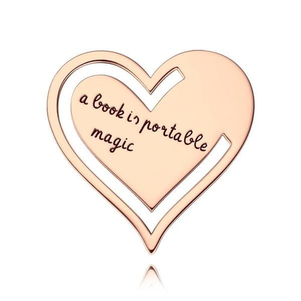 Custom Engraved Heart Metal Bookmark with Text