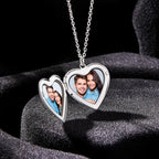 Custom Photo Engraved Necklace Heart-shaped Locket Necklace Creative Gift