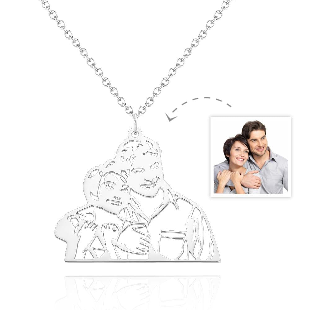Custom Photo Necklace Three-dimensional Hollow Out Unique Gifts
