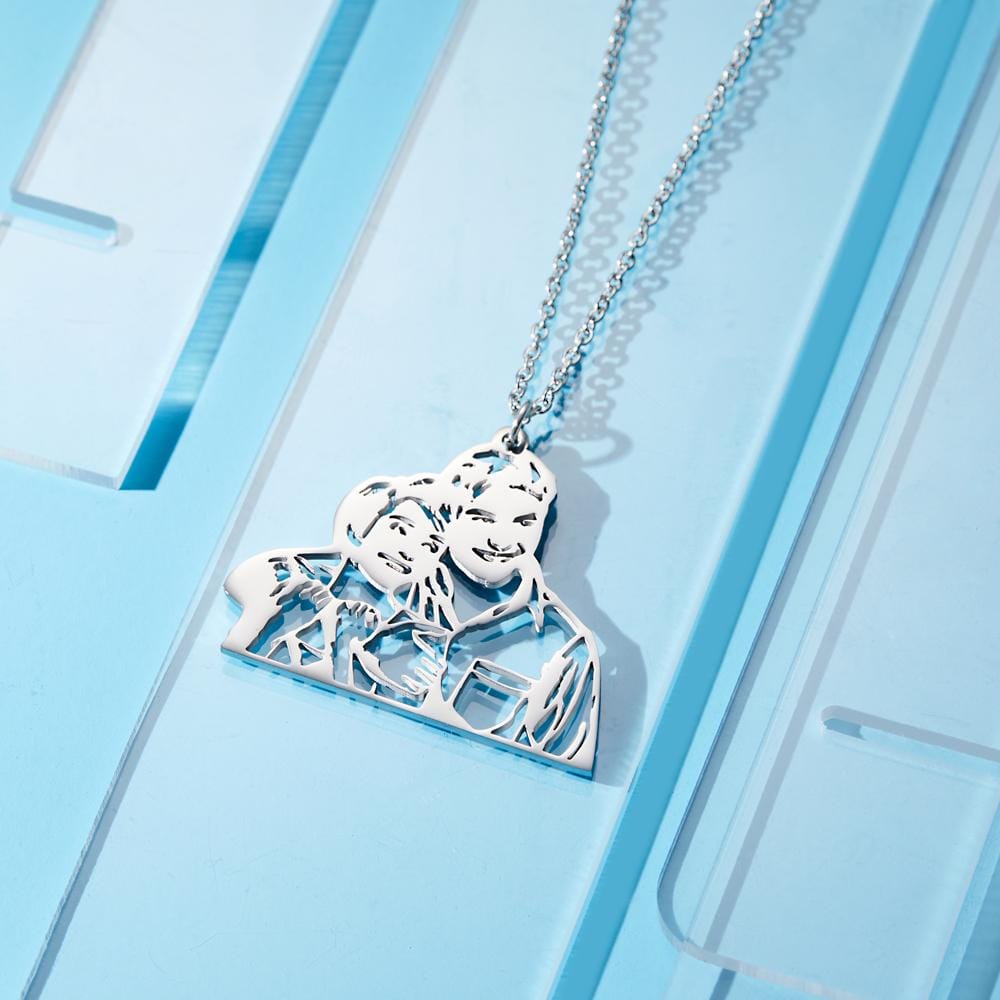 Custom Photo Necklace Three-dimensional Hollow Out Unique Gifts