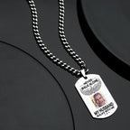 Custom Photo Necklace NEVER WALK ALONE Engrave Tag Necklace Stainless Steel Commemorative Gift