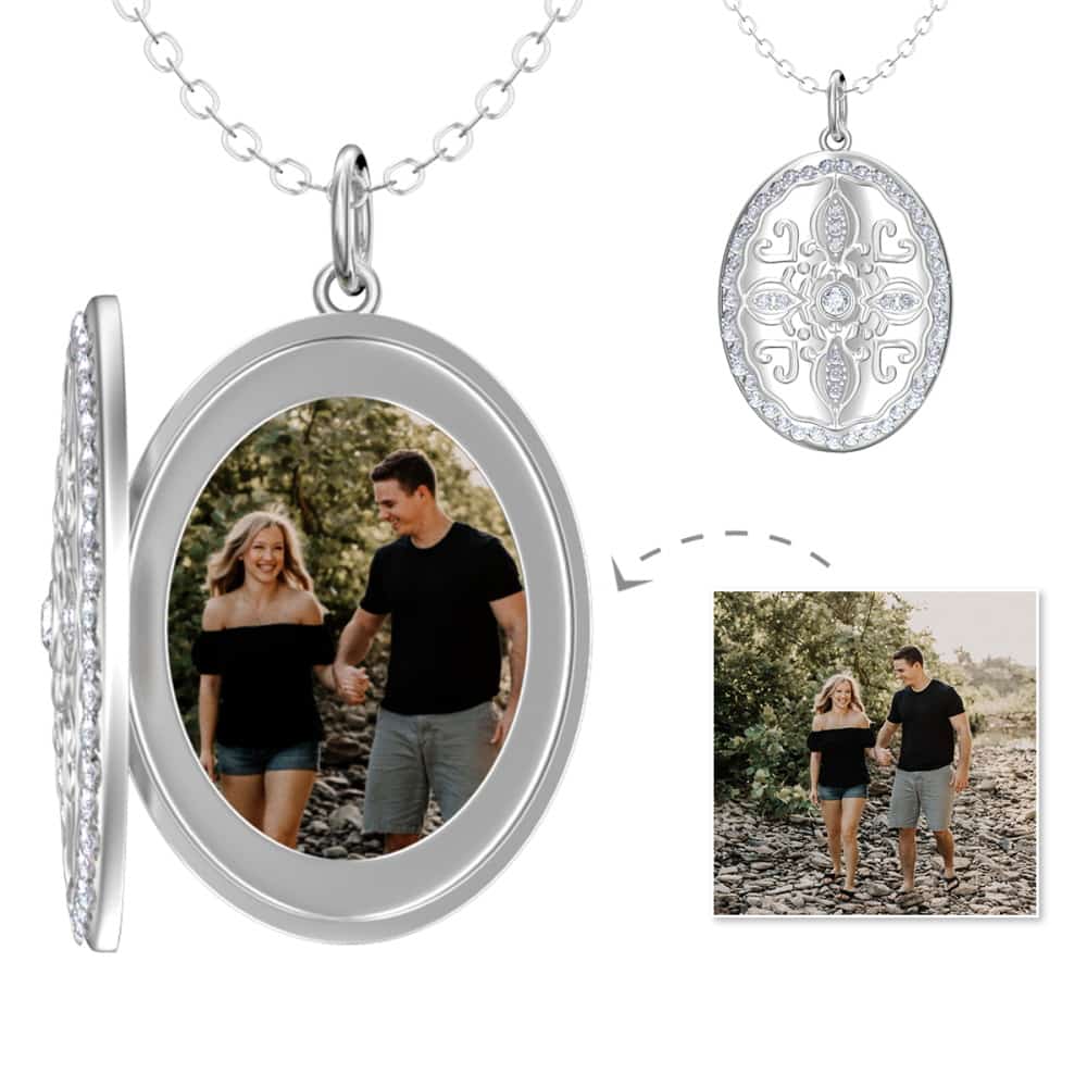 Personalized Photo Necklace Custom Anniversary Necklace Birthday Gift