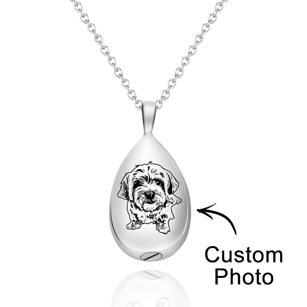 Custom Photo Necklace Shadow Carving Ashes Pendant Commemorate Gifts