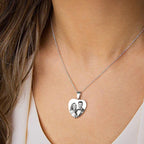 Custom Photo Necklace Engraved Heart Tag Necklace Gifts for Her
