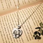 Custom Photo Necklace Engraved Heart Tag Necklace Gifts for Her
