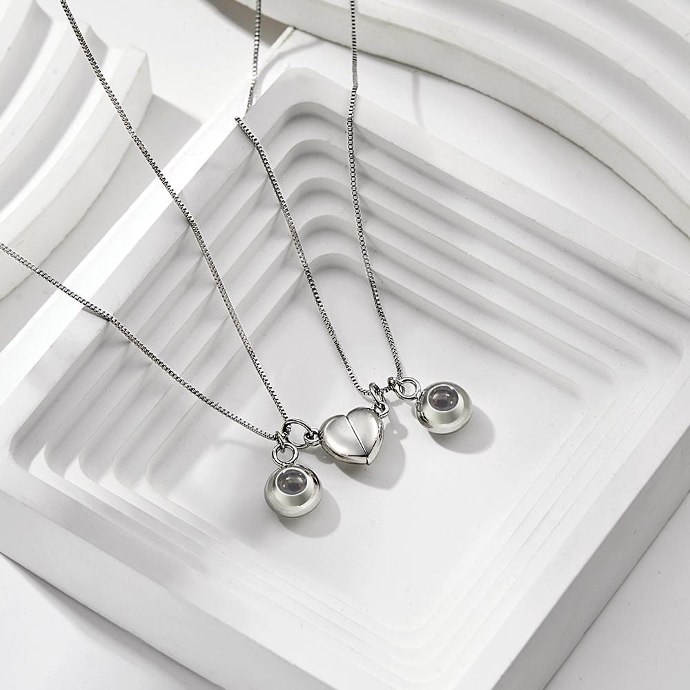 Photo Projection Magnetic Necklace Romantic Memorial Picture Couple Necklace