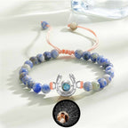 Personalized Horseshoe Charm Photo Projection Beads Bracelet Gift for Horse Lovers