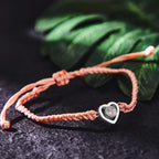 Custom Heart-shaped Photo Projection Bracelet Braided Rope Bracelet Anniversary Gift