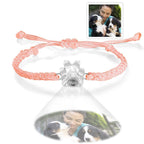 Custom Dog Paw Photo Projection Bracelet Braided Rope Bracelet Gift for Pet Lover