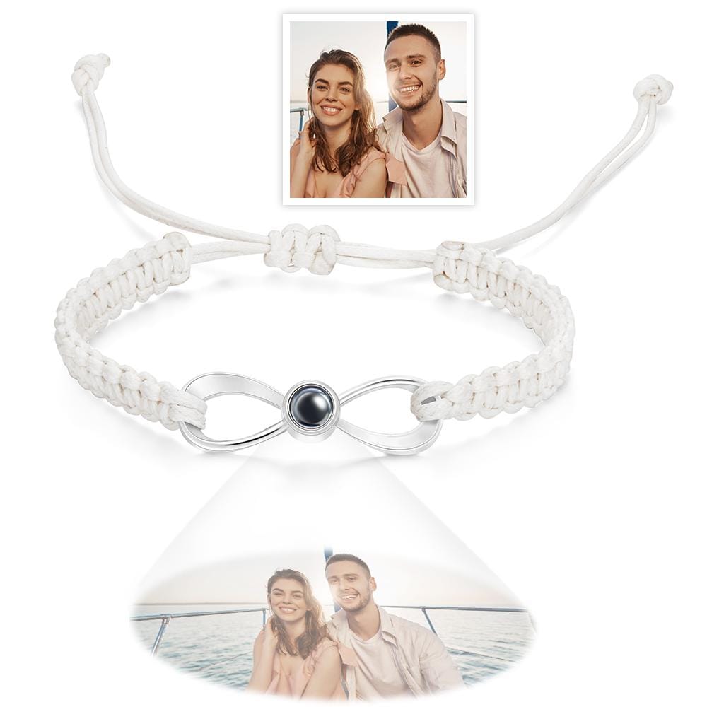 Custom Infinity Projection Photo Bracelet Couple Jewelry