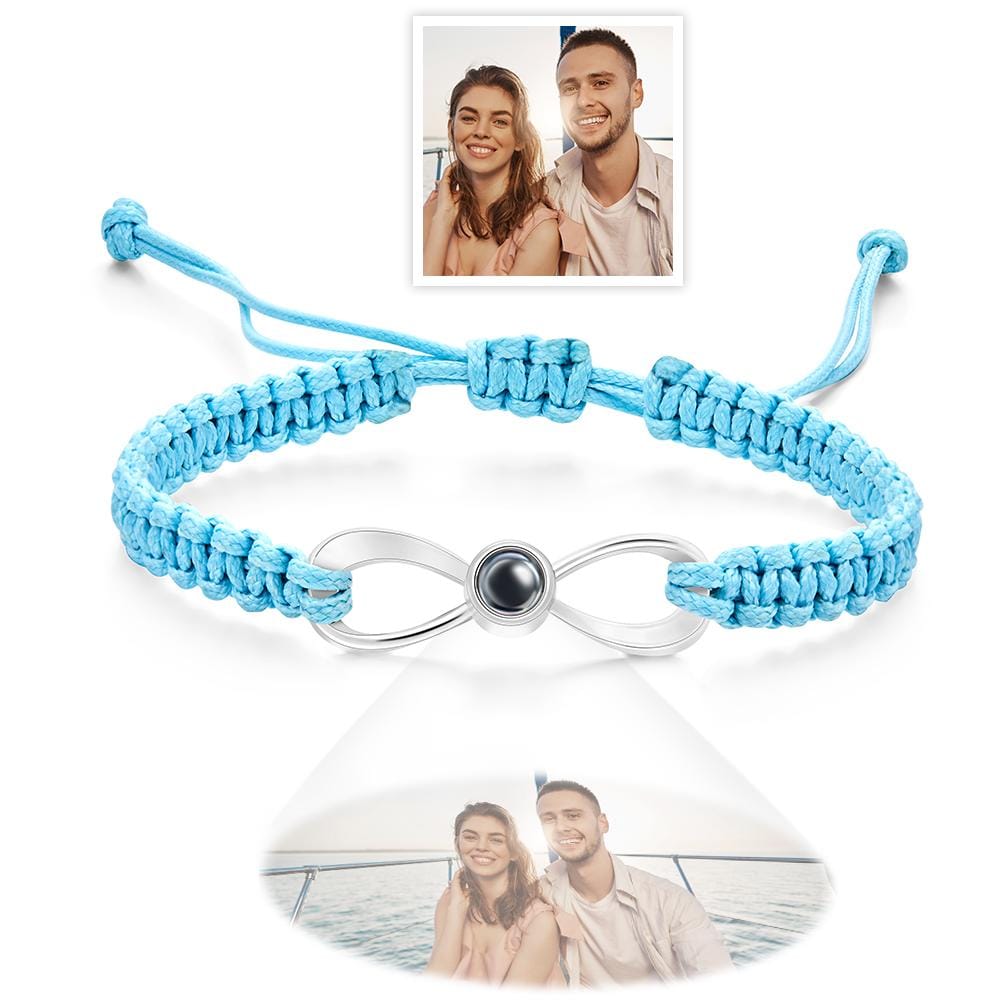 Custom Infinity Projection Photo Bracelet Couple Jewelry