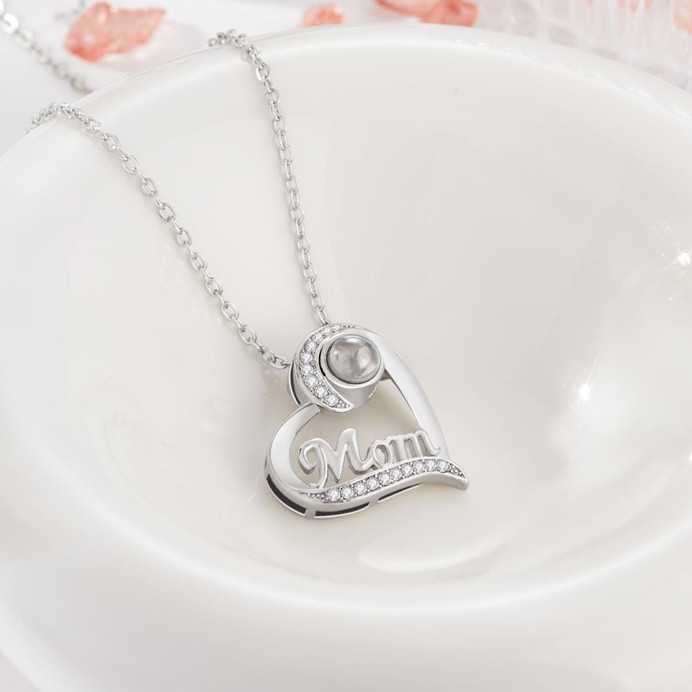 Custom Projection Necklace Heart-shaped Gifts for Mum