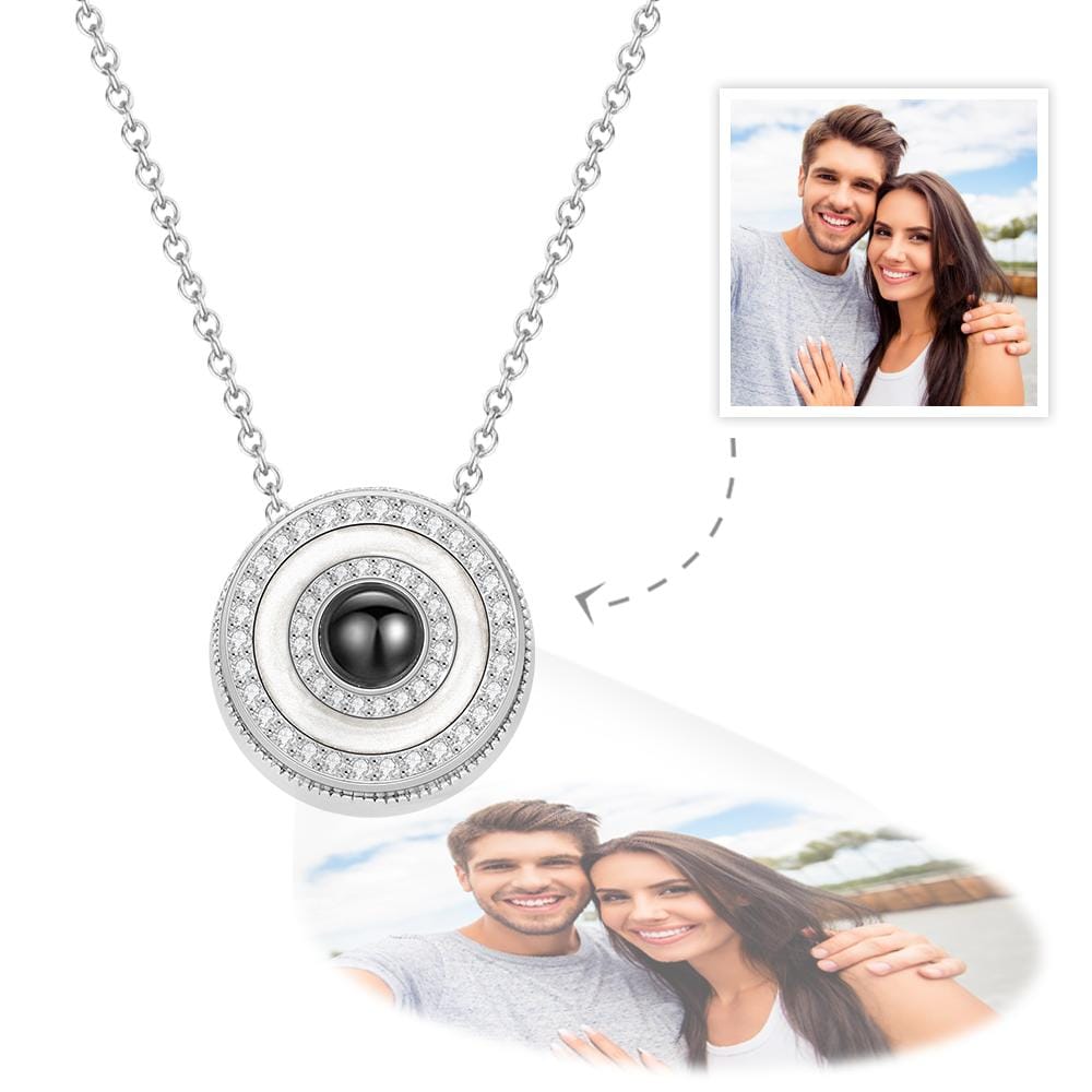 gifts for wife Cherish Every Moment - Custom Decor - Halo Photo Projection Necklace Copper - gifts for wife - Anniversary vie