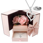gifts for wife Eternal Flower Projection Necklace Gifts for Wife - Personalized Photo Jewelry, Romantic Gift Box Keepsake for
