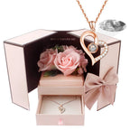 gifts for wife Eternal Flower Projection Necklace Gifts for Wife - Personalized Photo Jewelry, Romantic Gift Box Keepsake for