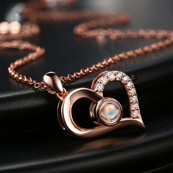 gifts for wife Eternal Flower Projection Necklace Gifts for Wife - Personalized Photo Jewelry, Romantic Gift Box Keepsake for