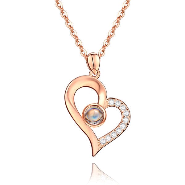 gifts for wife Eternal Flower Projection Necklace Gifts for Wife - Personalized Photo Jewelry, Romantic Gift Box Keepsake for