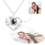 gifts for wife Eternal Love - Custom Decor - Projection Necklace Heart-shaped Flowers Design Gifts - gifts for wife - Birthda