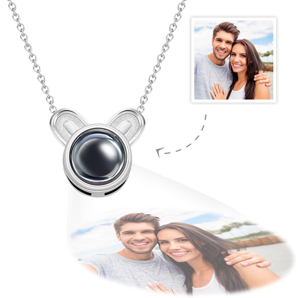 Custom Projection Photo Necklace Cute Mouse Funny Gifts