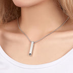 Photo Projection 3D Bar Necklace Vertical Bar Necklace Gifts For Father
