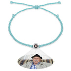 Personalized Photo Projection Couple Bracelet Braided Black Rope Bracelet Gift for Parents and Grandparents