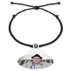 Personalized Photo Projection Couple Bracelet Braided Black Rope Bracelet Gift for Parents and Grandparents