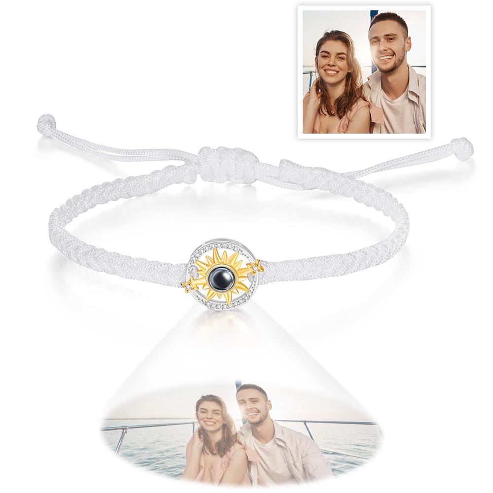 Custom Photo Projection Bracelet Sun Flower Fashion Couple Gifts