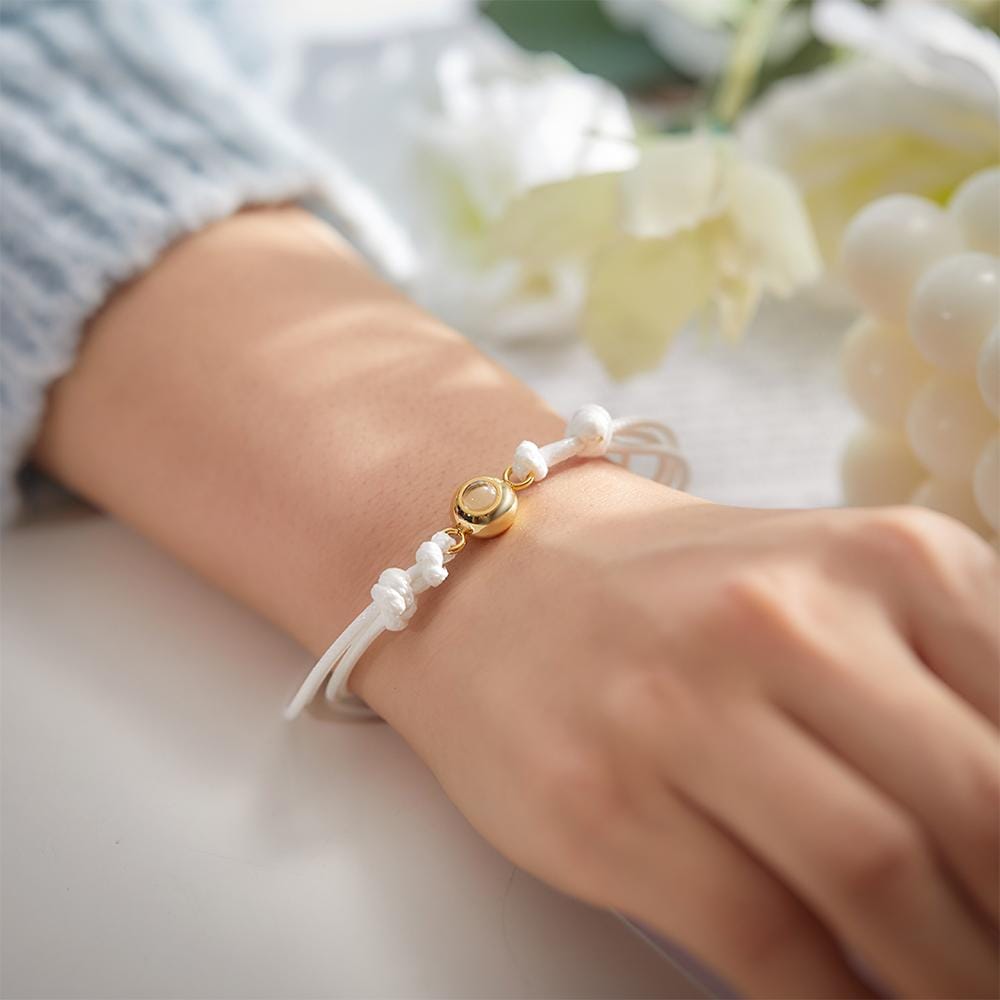 Custom Projection Photo Bracelet Weave Style Colorful Couple Gifts