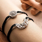 Personalized Photo Projection Bracelet Sun And Moon Braided Rope Bracelet For Couples