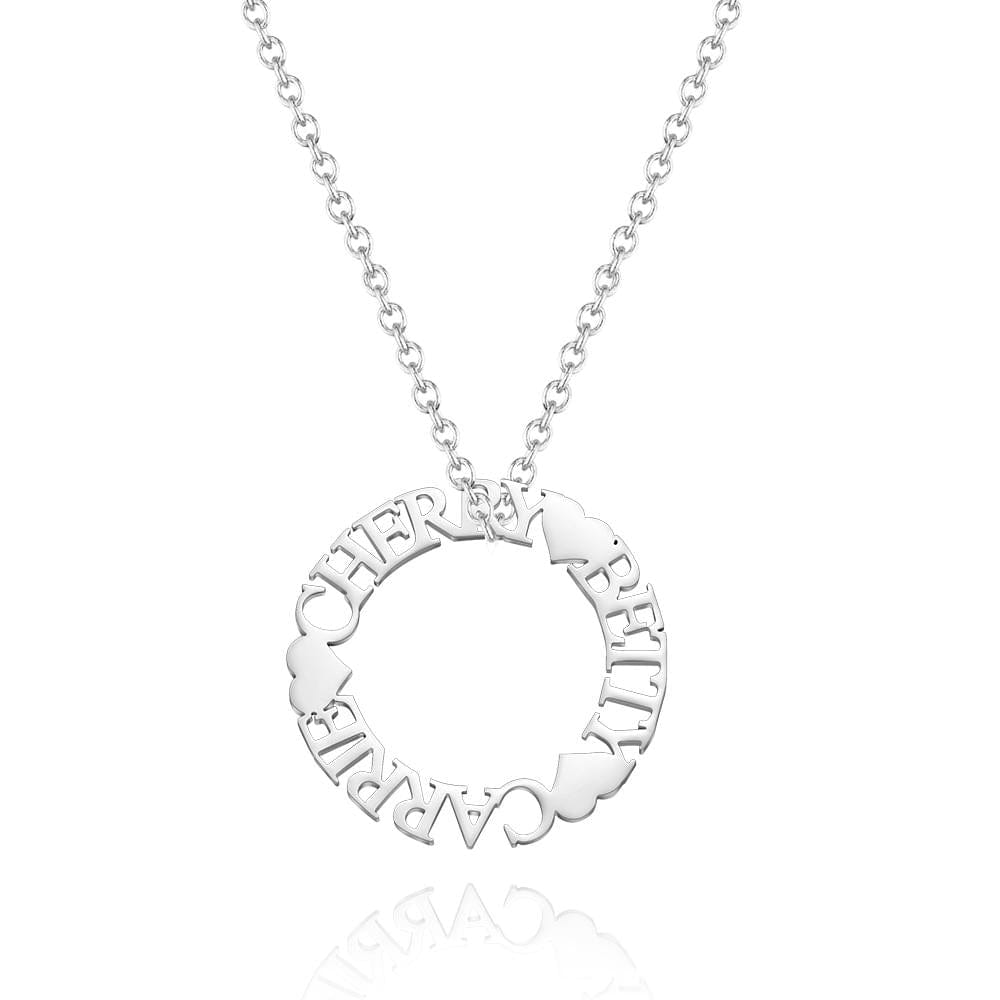 Custom Name Circle Necklace Personalized Elegant Round Necklace Jewelry Gifts