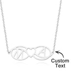 Love Name Necklace Personalized Love Heart Infinite Initials Necklace Gift for Her