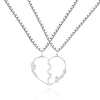 Matching Name Necklace Personalized Romantic Love Heart Couple Necklace