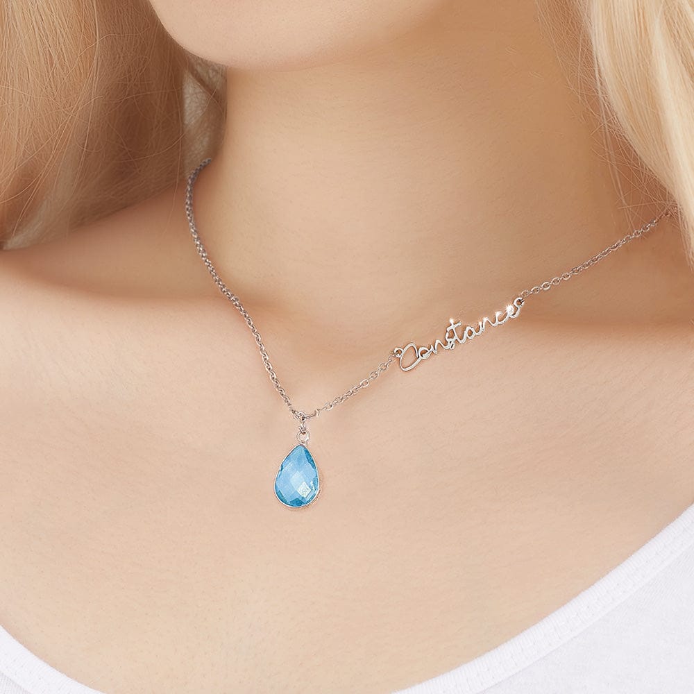 Personalized Birthstone Name Necklace Birthday Anniversary Gifts for Her