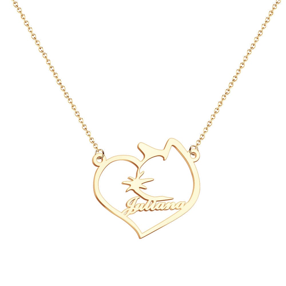 Personalized Name Heart Pet Memorial Necklace Memorial Gift for Her