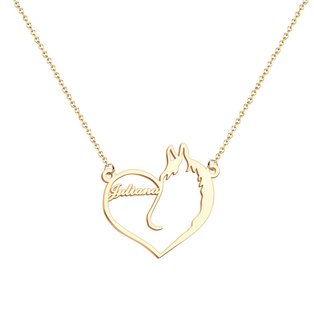 Personalized Name Heart Pet Memorial Necklace Memorial Gift for Her