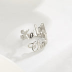 Custom Two Names Ring Stainless Steel Open Ring