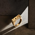 Custom Name Ring, Personalized Block Name Ring, Name Ring, Engraved Name Ring For Men and Women