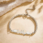 gifts for wife Love Her Always - Custom Decor - Name Bracelet Elegant Angel Wings All Diamonds Bracelet Gift For Her - gifts