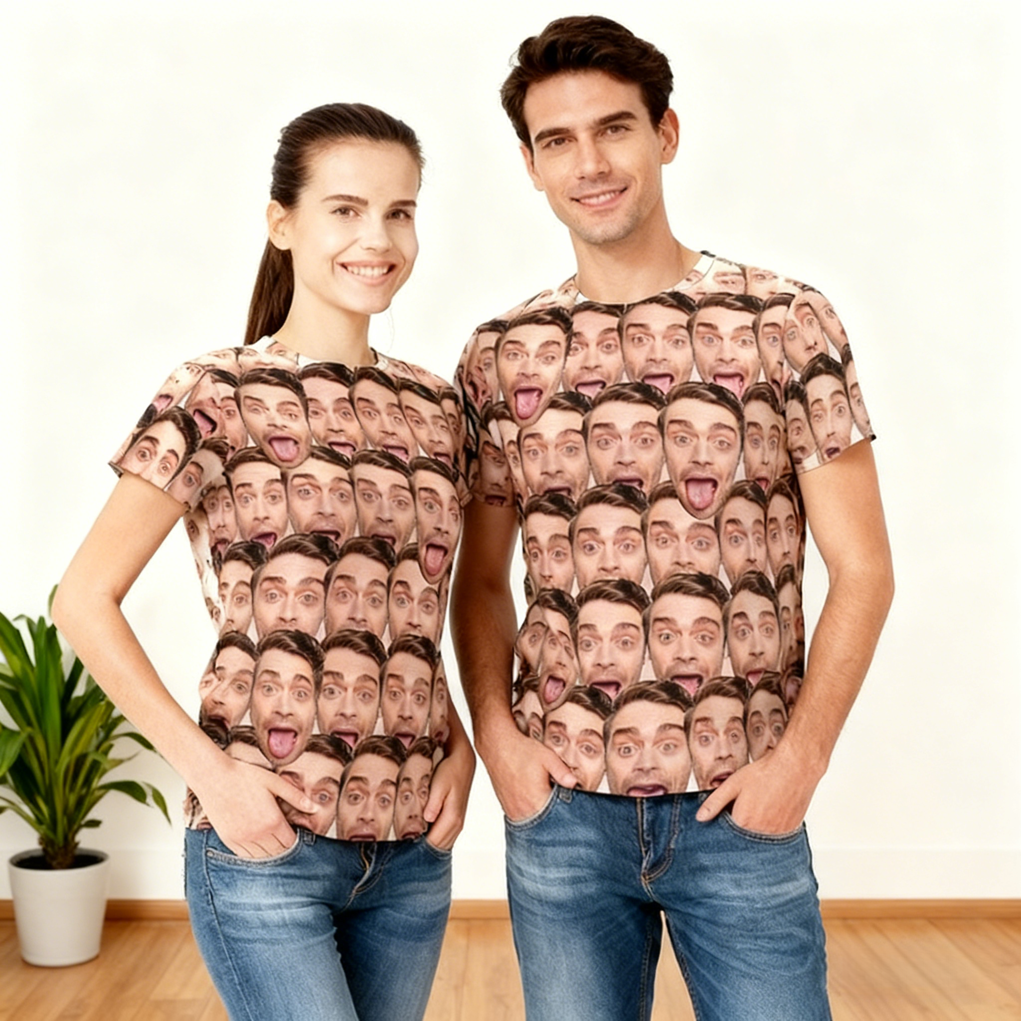 Custom Face T Shirt Printing Unisex Tee Shirts