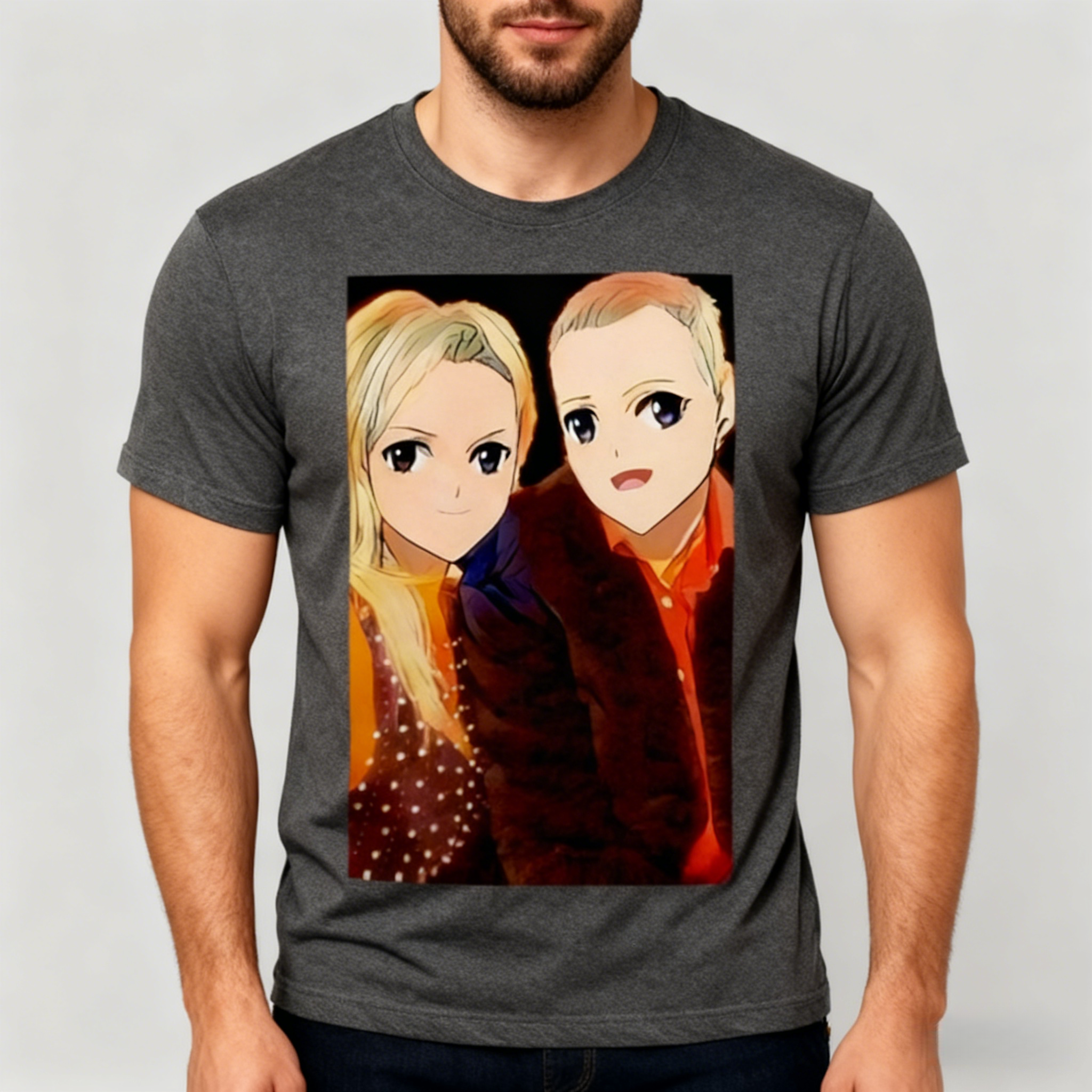 Custom Anime Effect Print T Shirts for Men