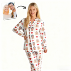 Custom Unisex Long Sleeve Pajamas with Faces