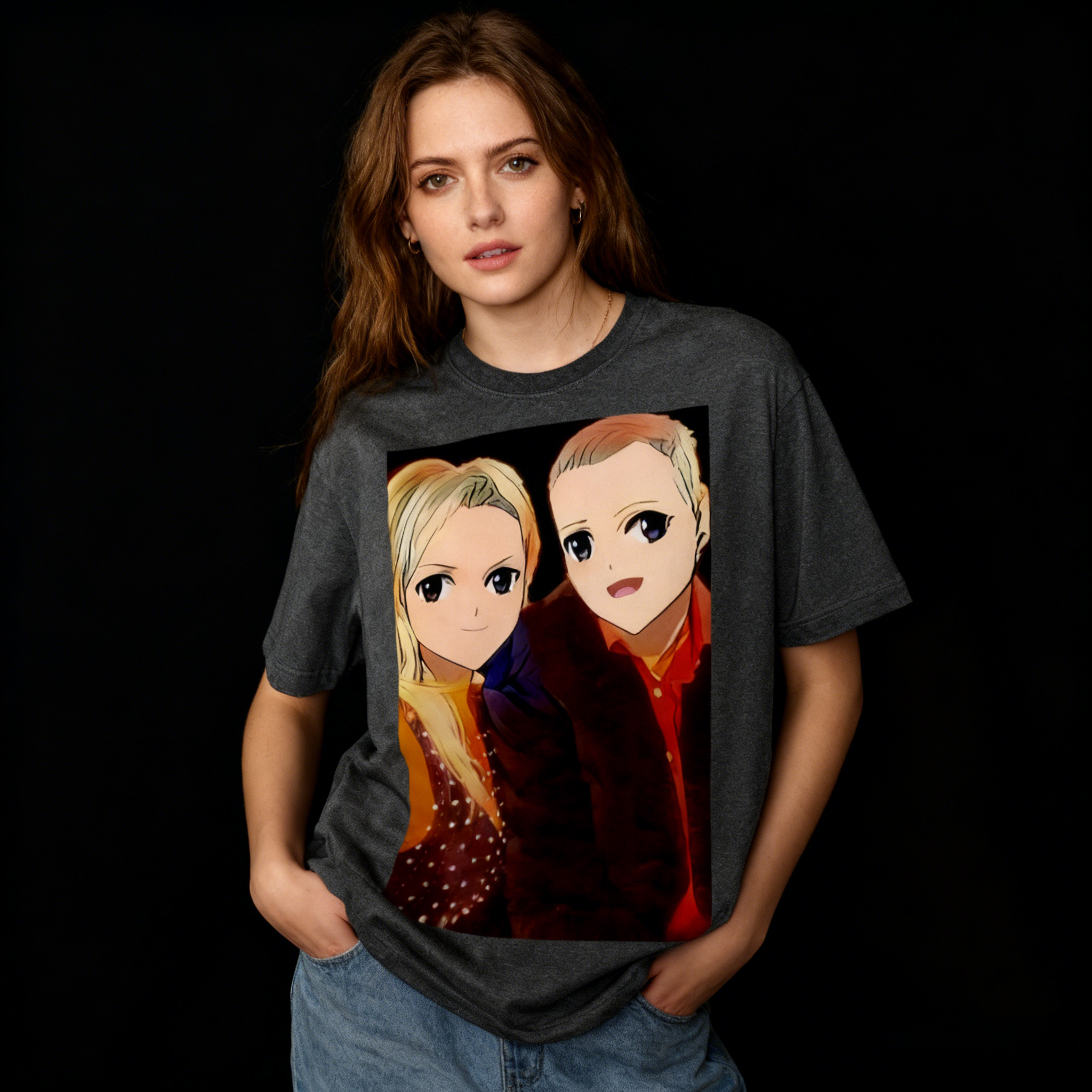 Custom Anime Effect Print T Shirts for Men