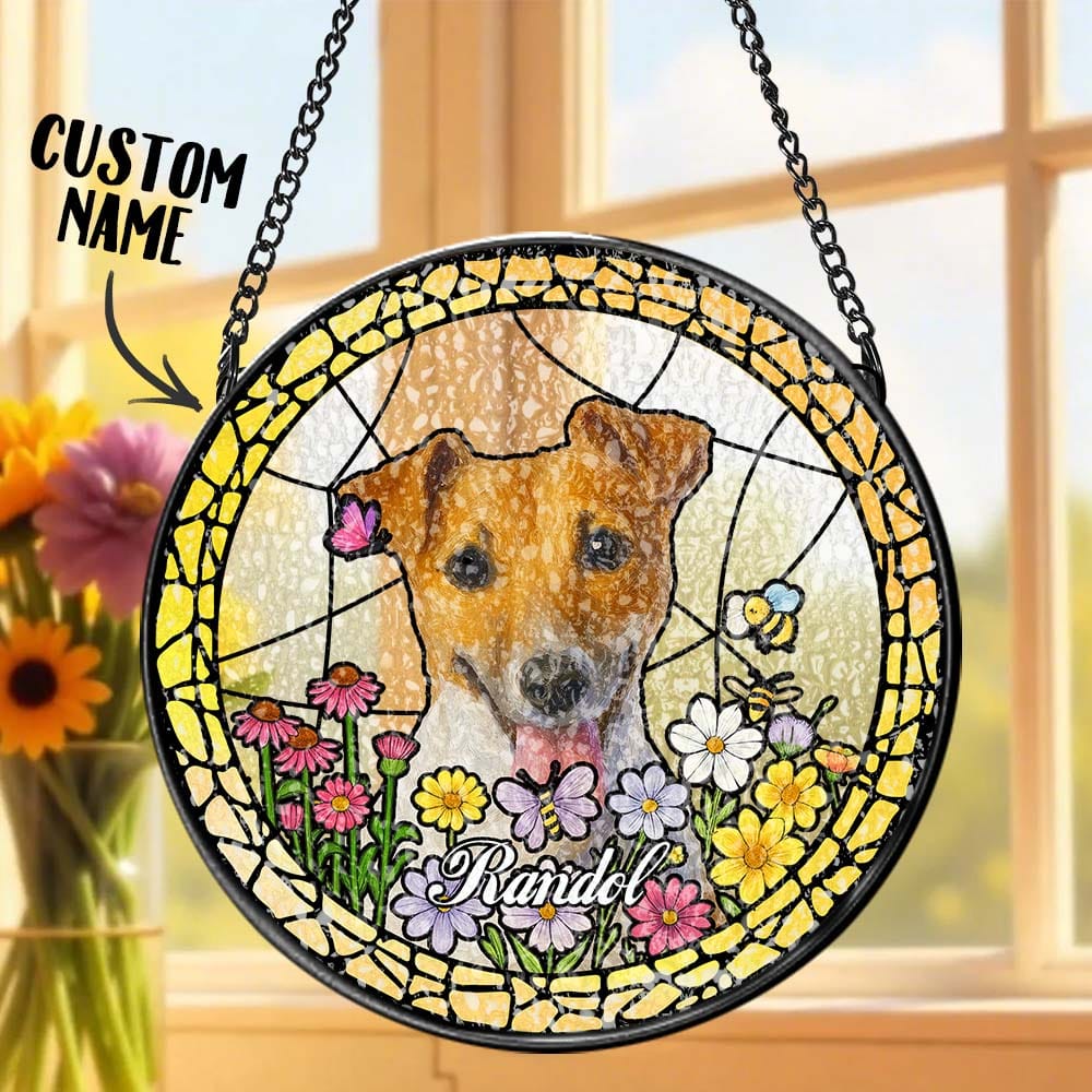 Love Feels Close Again Window Memorial Gift for Loss of Dog Suncatcher Ornament E