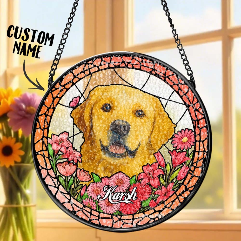 Love Feels Close Again Suncatcher Ornament Stained Glass Window Hanging G