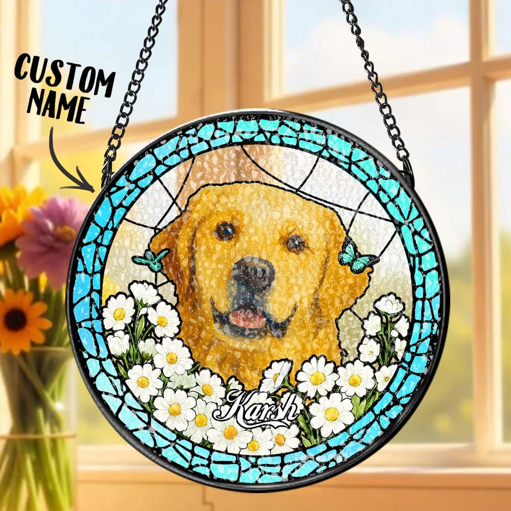 Love Feels Close Again Window Memorial Gift for Loss of Dog Personalized Photo