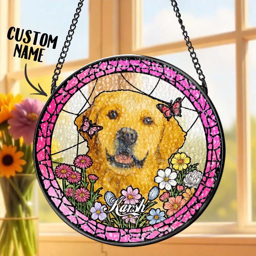 Love Feels Close Again Window Memorial Gift for Loss of Dog Suncatcher Ornament