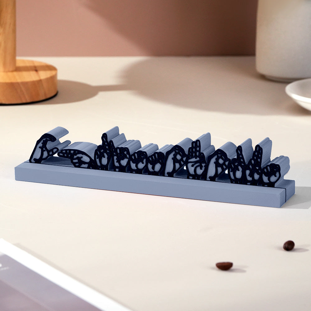 Personalized 3D Printed Sign Language Desk Name Plate Sign Interpreter Gift Teacher Gift