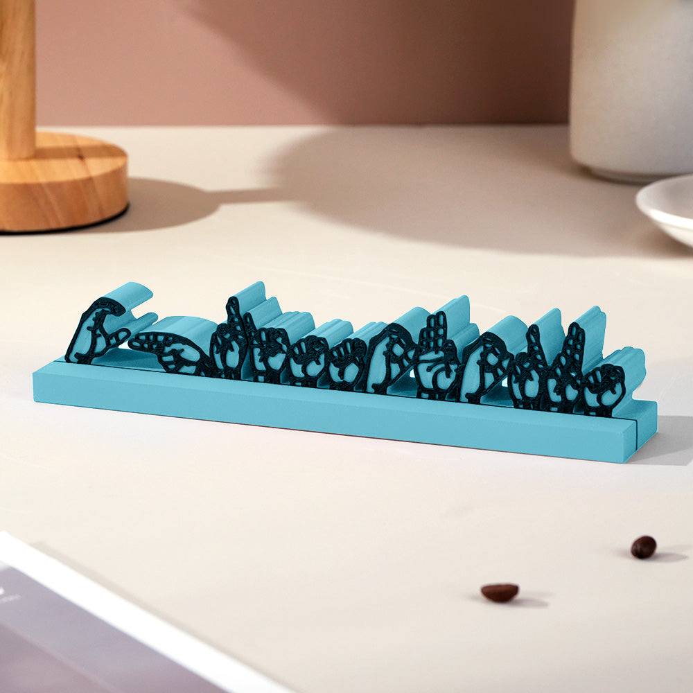 Personalized 3D Printed Sign Language Desk Name Plate Sign Interpreter Gift Teacher Gift